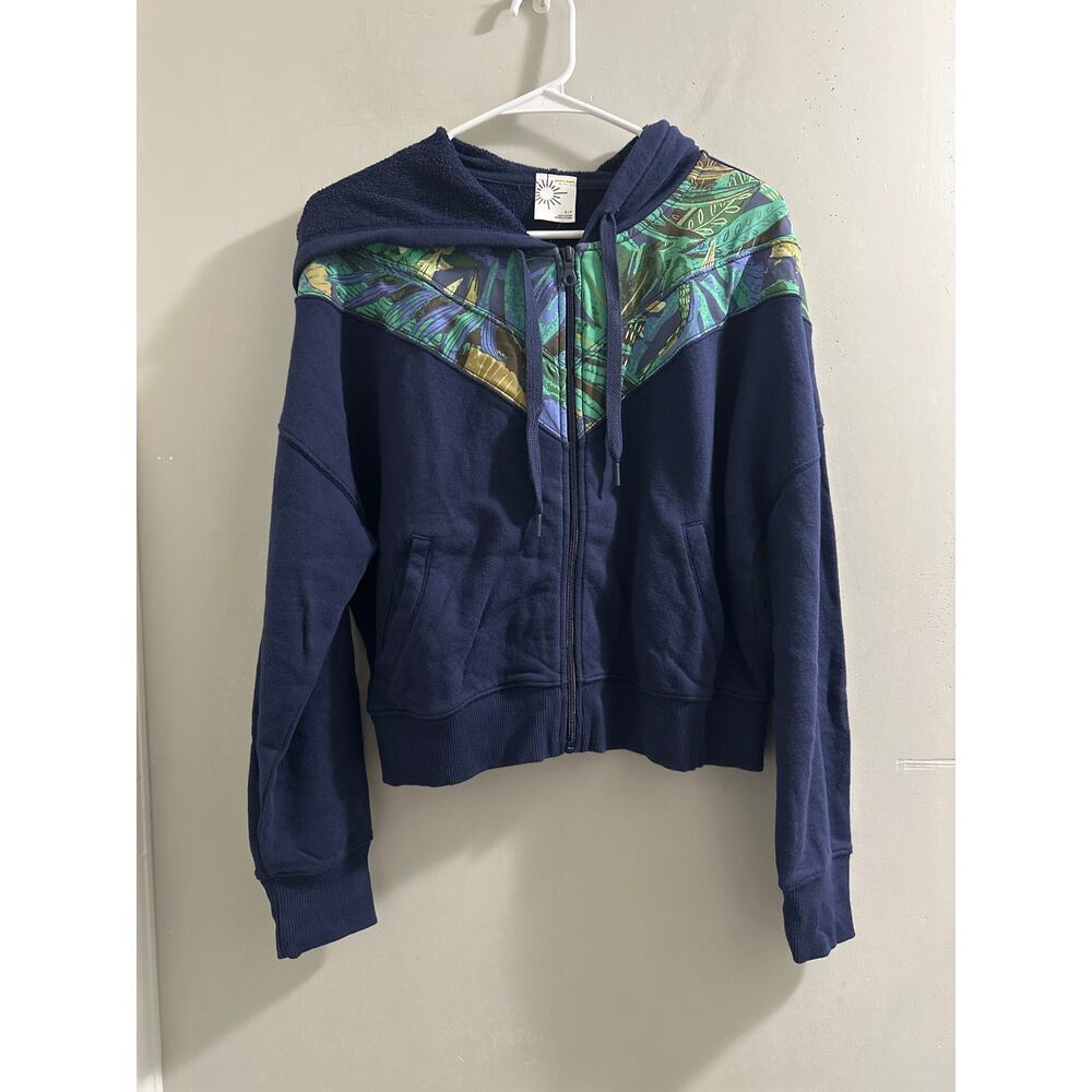 Offline By Aerie Full Zip Hoodie Womens Size Small‎ Blue Drawstring Long Sleeves